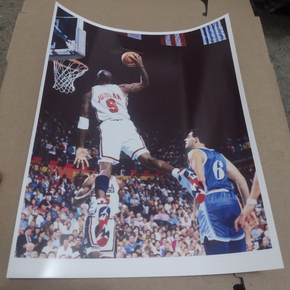 MICHAEL JORDAN 8.5x11 ULTRA PREMIUM GLOSSY(1992)USA DREAM TEAM VINTAGE POSTER🔥